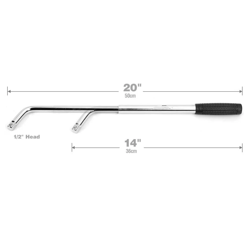 Telescoping Lug Wrench Ratchet Handle Wrench With Standard Sockets 17/