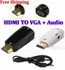 mini HDMI to VGA male and with 3.5mm Jack Audio cable Video Converter Adapter