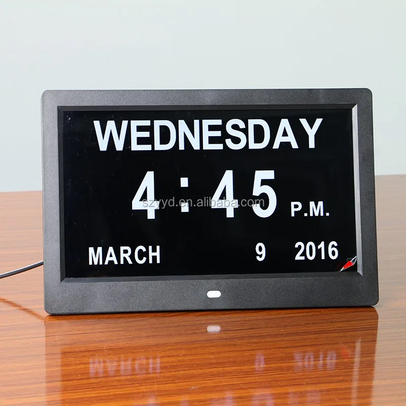 China Supplier High Quality 10 Inch Digital Calendar Clock For Elderly 
