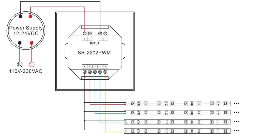 In-wall PWM Knob Panel SR-2202PWM