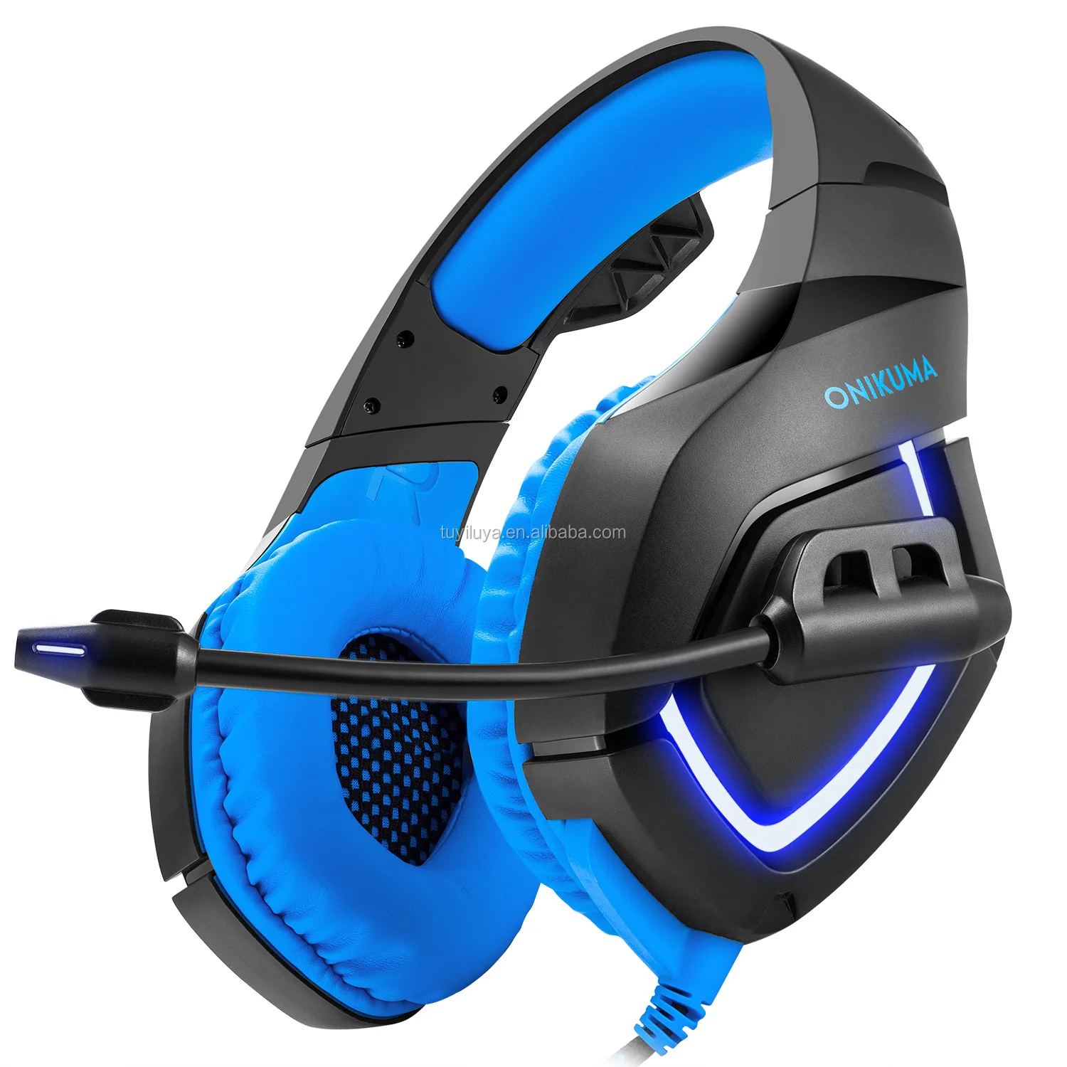 3.5 Jack Gaming Headset With Mic Led Lights Computer Earphone For Ps4