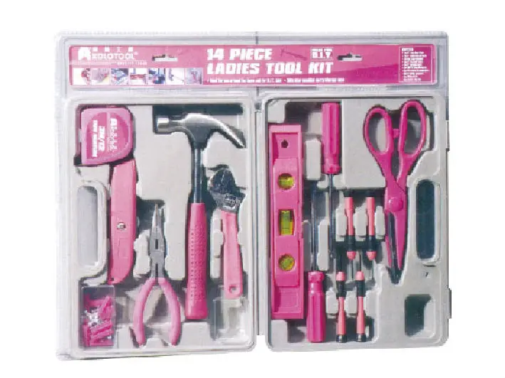 56pcs Girls Hand Tool Set,Ladies Tool Kit,Kraftwelle Germany Tools