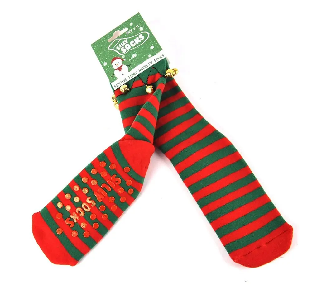 Silly Socks Christmas Slipper Socks, Elf Boot. 