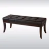Hot sale wooden bed stool tufted ottoman leather bench seating