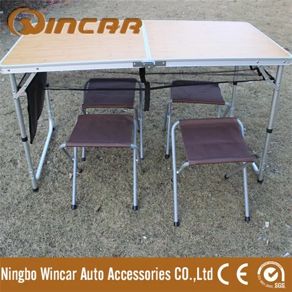 Foldable FOLD-UP picnic MDF camping table stools for BBQ