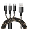 High Quality 2.8A 3 in 1 Multiple USB Charging Cable with 8 Pin port / Micro USB / Type C