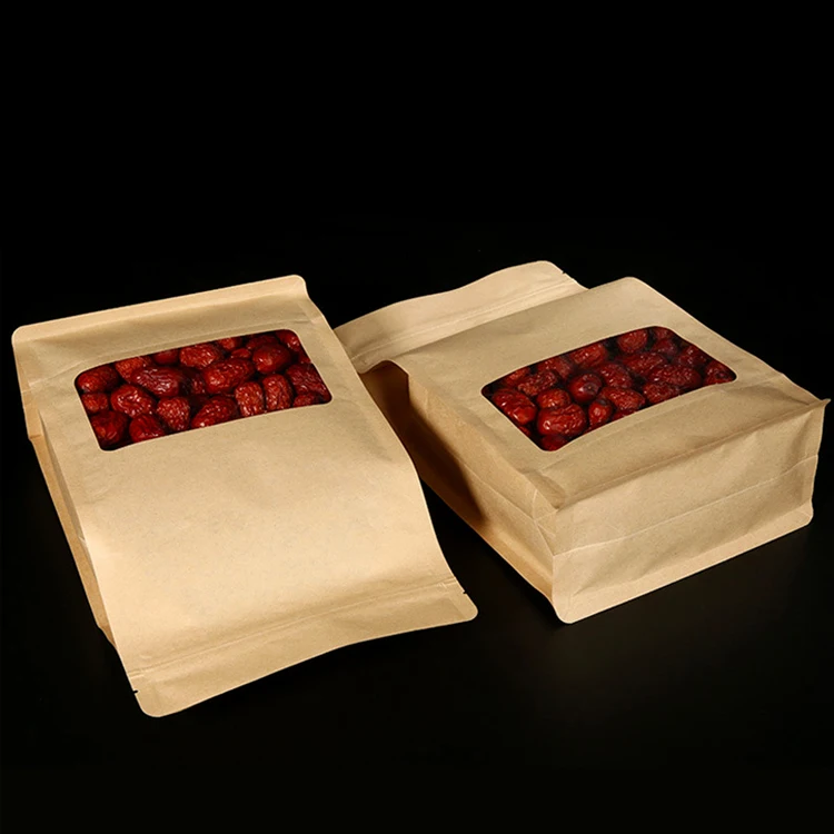 resealable kraft paper bags with window