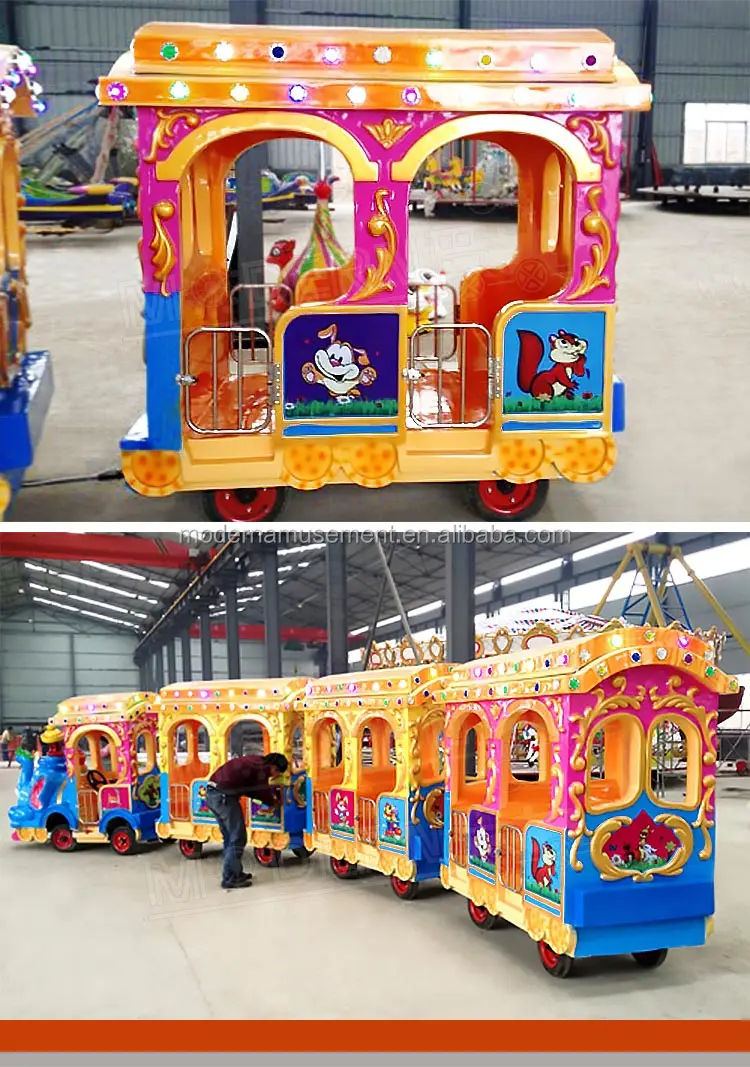 Outdoor amusement park electric mini trackless train