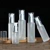 airless pump cosmetic 30ml 50ml 80ml 100 ml frosted glass bottle pump lotion bottles with logo printed