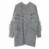 Spring Winter knitted style women pullover real rabbit fur cardigan