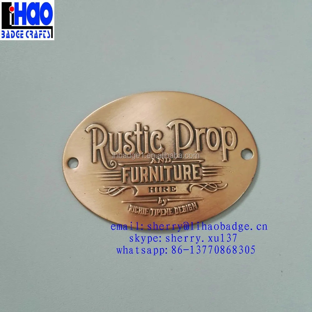 Brass Name Plates For Furniture,Custom Copper Logo Badge Buy Antique