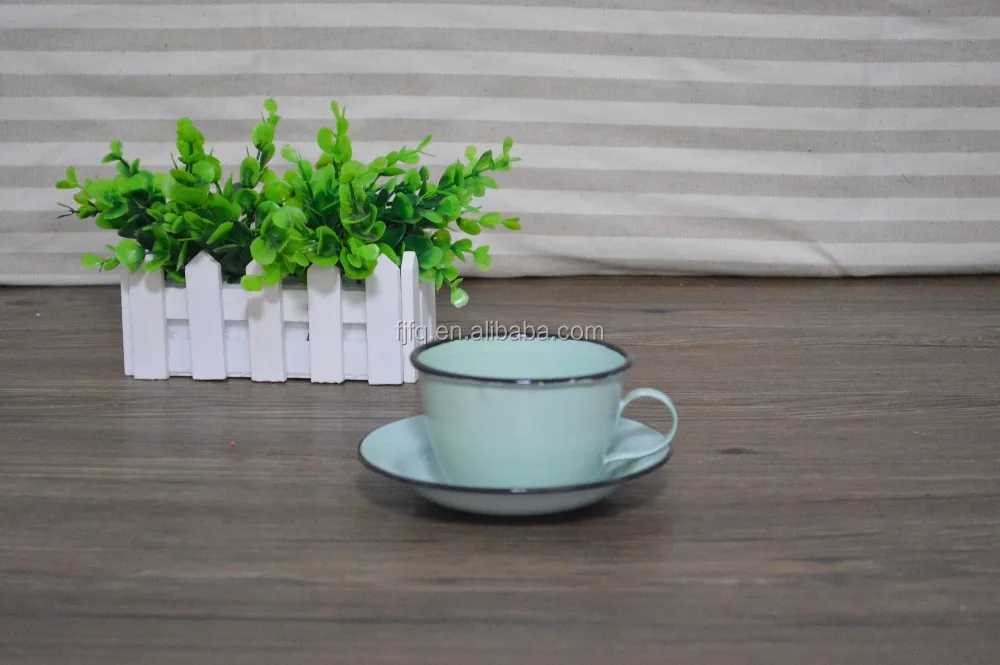 Retro Enamel Tea Cups And Saucer Set,Enamel Coffee Cups And Saucer Set Buy Enamel Tea Cup And