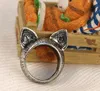 Antique Vintage Bronze Style Kawaii Kitty Cat Ear Ring Metal Costume Ring
