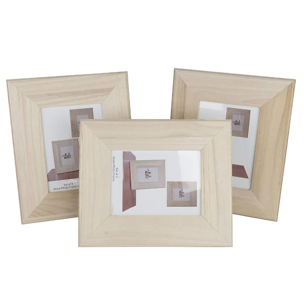 Solid Crafting Wooden Picture Frames Wholesale For 4x6 Inch Photos Set