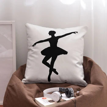 Sublimation Blank Black Ballet Square Cotton Polyester Blend Simple Protective Pillow Covers Sublimation Blank Black Ballet Square Cotton Polyester Blend Simple Protective Pillow Covers