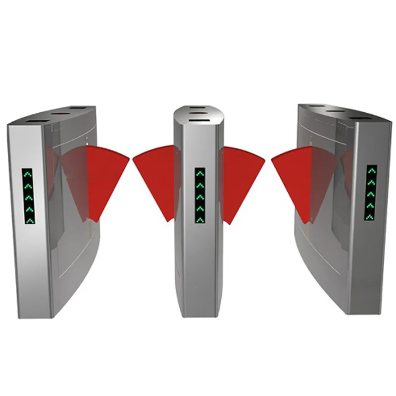 Traffic Management Access Control Flap Barrier Gate AI Smart Facial Recognition Waist Height Flap Barrier Turnstile