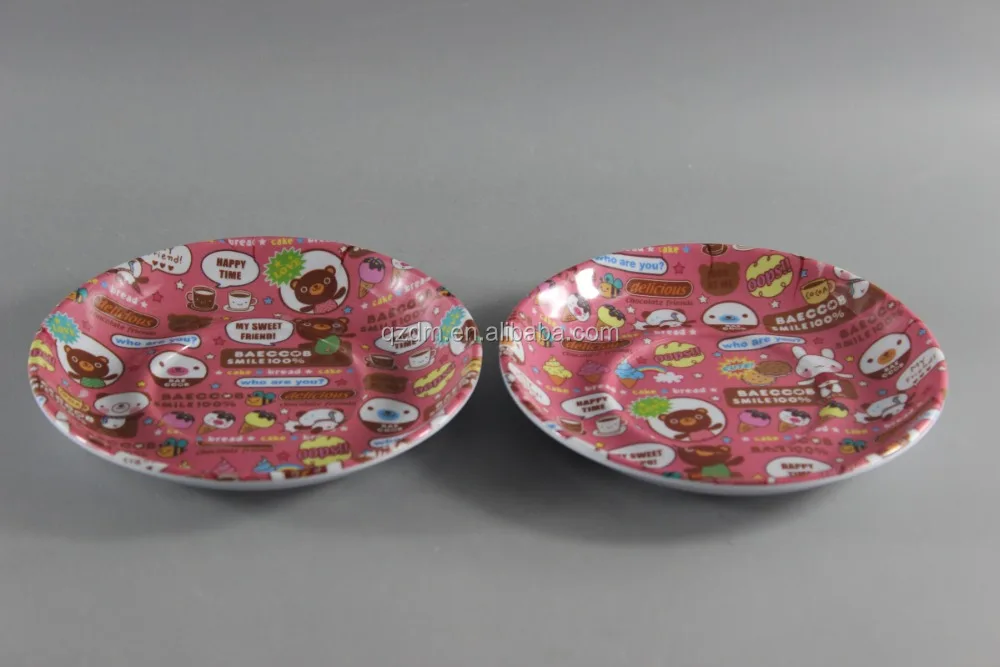 Cartoon Print Melamine Cup Saucer,Plastic Cup Mat Own Design