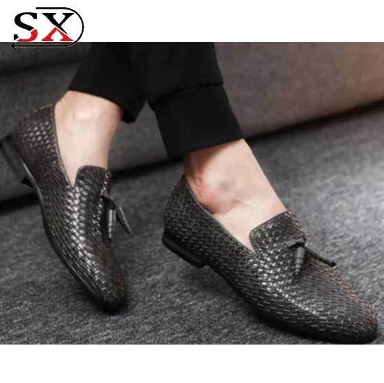 Small Quantity Order Italian Mens Woven Leather Loafers Shoes - Buy ...