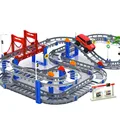 Kids Multilayer Electric Rail Car Construction Vehicles Toy Assembled Puzzle Train Track Building Blocks Educational Toys