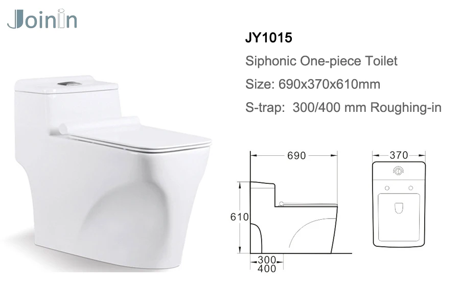 JOININ chaozhou sanitary ware Ceramic siphonic one Piece square WC Toilet JY1015