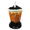 Shopping mall large fiberglass pearl milk tea cup sculpture resin craft status decorative