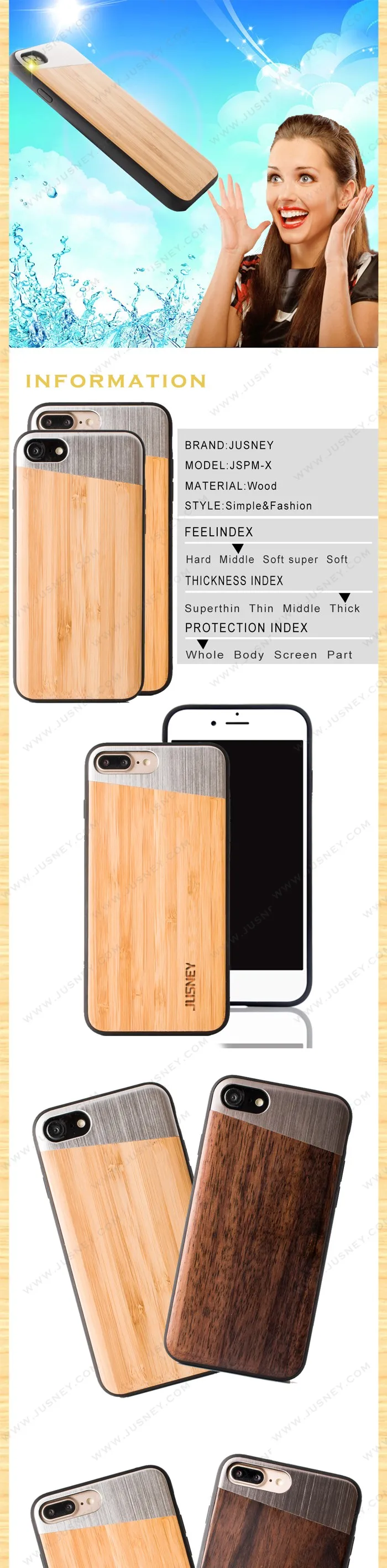 Space Aluminum Wood Phone Case,Beautiful Mobile Phone Back Cover Wood