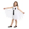 New Design Halloween Polyester White 4-12 Years Old Ghost Costume Girls Party Dress Kids Role Play Costume