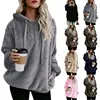 Wholesale New product Pullover Fluffy Sweatshirt Customized Half Zip Thick Winter Hoodie Pullover Women