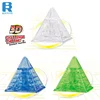 Educational intellect toys transparent 3D pyramid game with balance stainless ball for kids