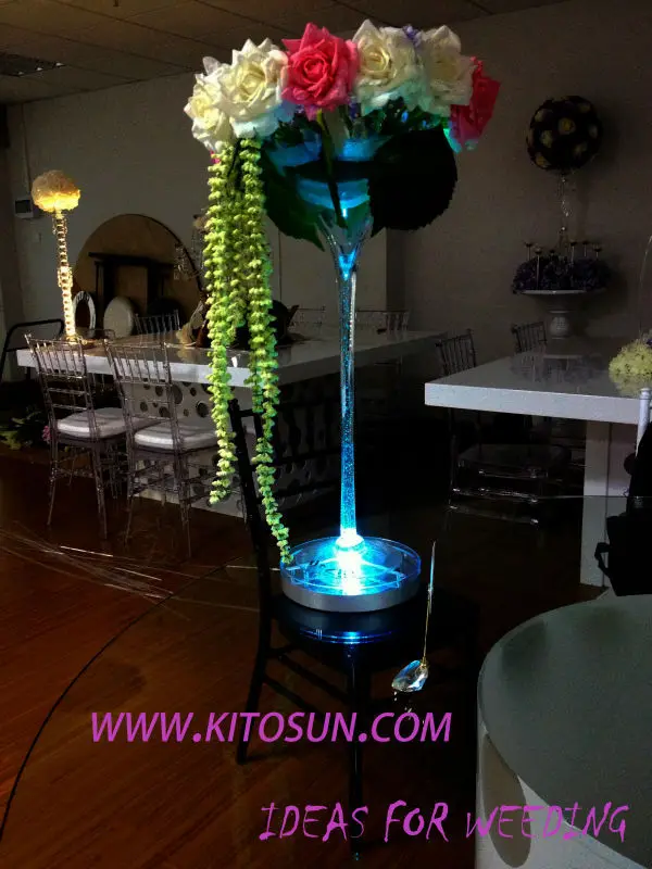 Crystal Centerpieces 8inch Led Vase Light Base With Remote Control Crystal Centerpieces 8inch Led Vase Light Base With Remote Control And Rechargeable For Wedding Party Decoration