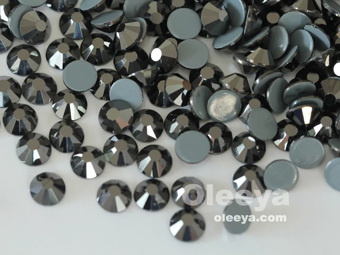 Factory Selling Crystal Glass Jet Hematite Precious HotFix Rhinestones Iron on Rhinestone for Garment Dress