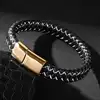 Factory direct sale genuine leather cuff bracelets High quality classic style boys wide Genuine leather bracelet