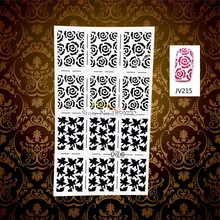 1PC Sexy Roses Leaf Pattern White Hollow Nail Vinyl Finger Polish Aribrush HWJV215 Women Manicure Paint