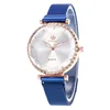 3821 Luxury Rose Gold Women Watches 2019 Fashion Diamond Ladies Magnet Steel Mesh Clock