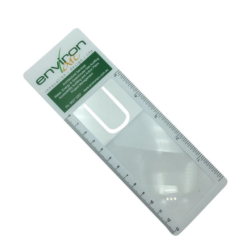 promotional eco-friendly pvc magnifying sheet / 3x flat bookmark