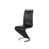 Wholesale Modern High Back Luxury Hotel Dining Chair Black Chrome Leather Z Shape Dining Chair