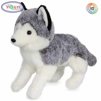 grey stuffed animal dog