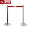 Good quality retractable tape barrier system, message strip for queue posts
