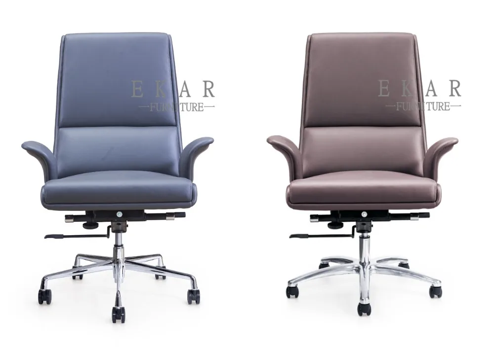 Revolving Executive Blue Leather Office Chair Price manufacture