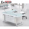 Office furniture modern design glass office table with glass top