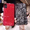 Glitter Bling Gold Seashell Foil Embedded Hybrid Flexible TPU Bumper Case for iPhone X Xs Max Xr Xs 6 7 8