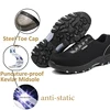 women and Men's Hiking Steel Toe Work Safety Shoes Automatic Shrink Bud Silk Screen Eye Lace Anti-skid Anti-collision Anti-punct