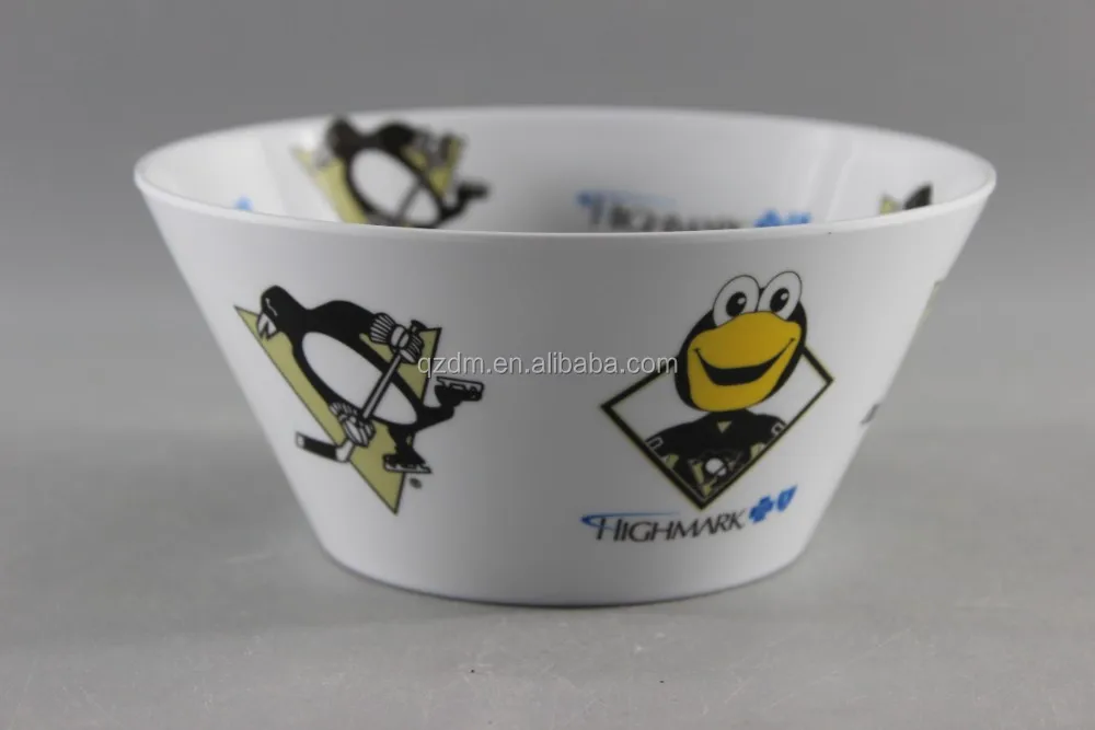 2 Side Decal Print Melamine Salad Bowl With Pp Bag Package