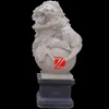 stone roaring lion sitting on ball statue