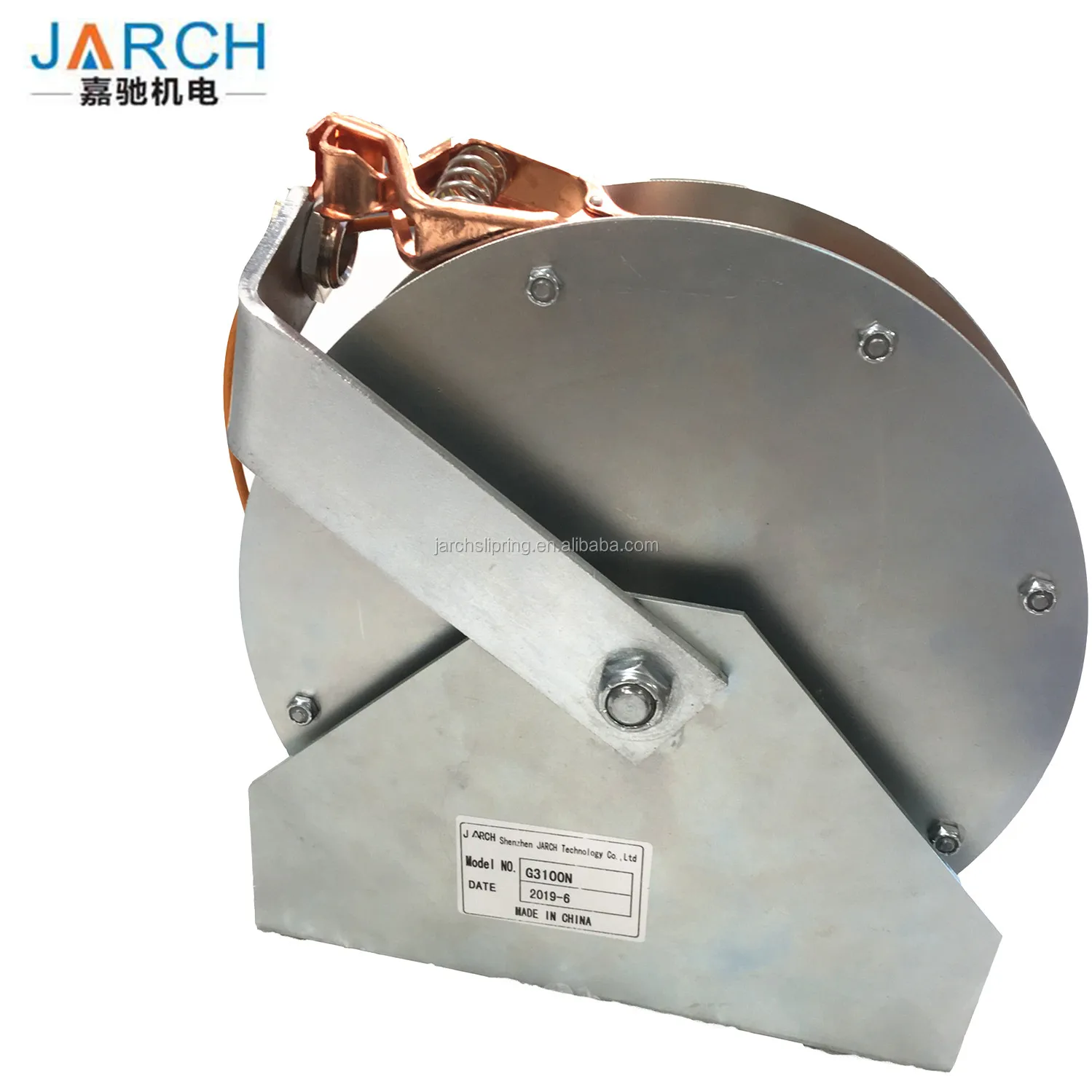 Retractable static grounding enclosed earthing cable reel for tanker truck