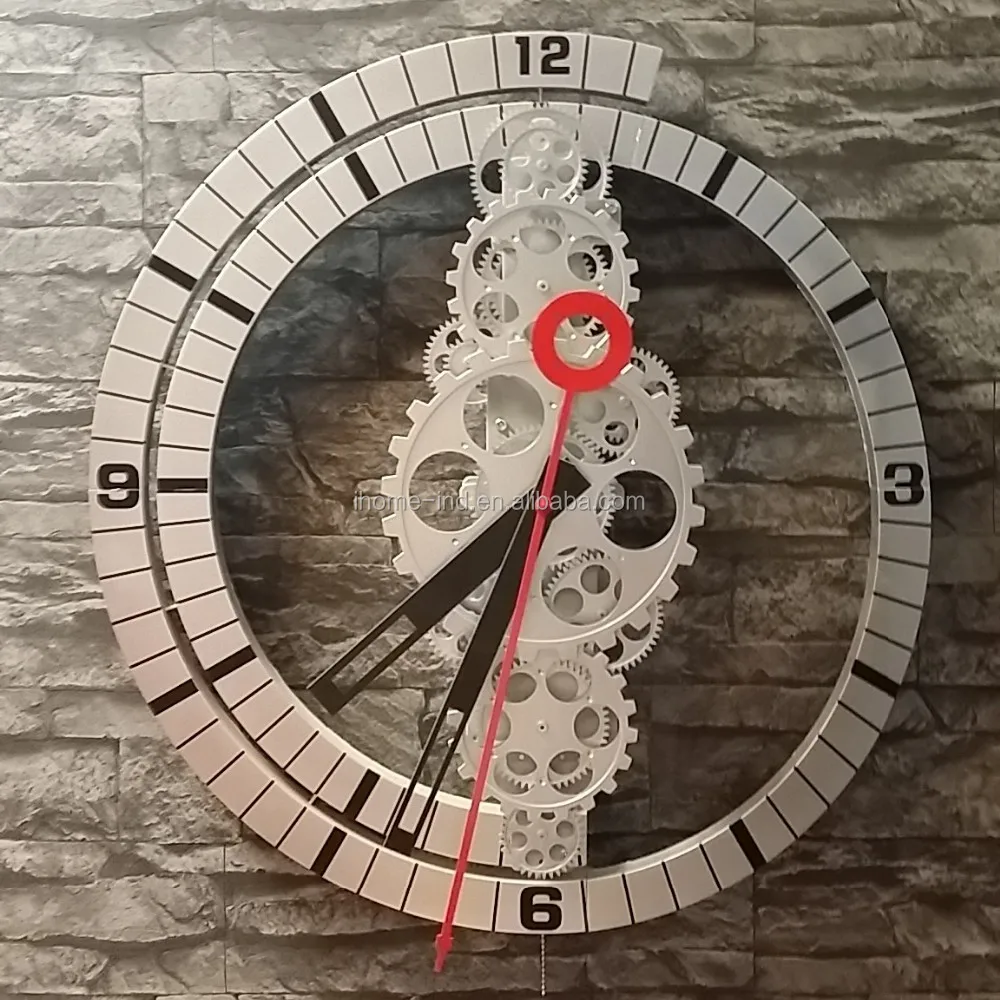 Gear Wall Mounted Clock Mechanical Clock Big Gear Digital Wall Clock