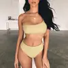 New Style Young Girls Hot Sexy Swimwear Flash Low Waist Two Piece Thong Tankinis Swimsuit Bikini Set