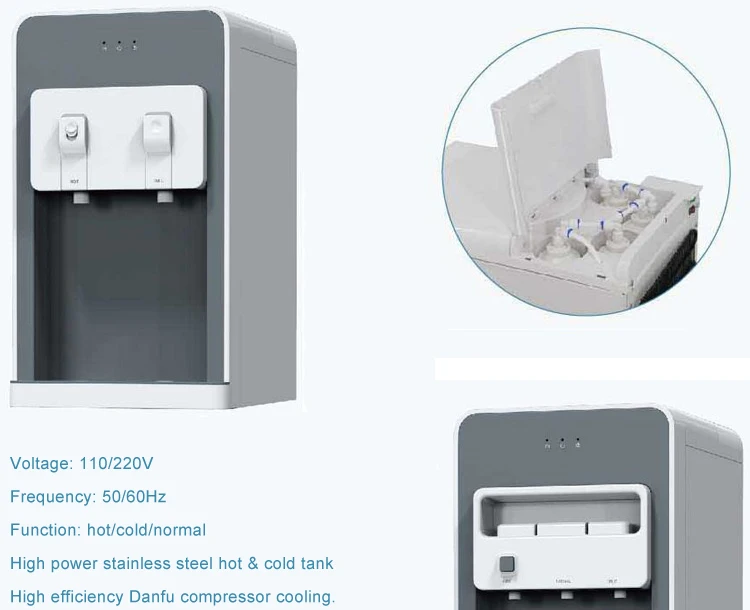 drinking water filter dispenser, table top hot and cold water dispenser
