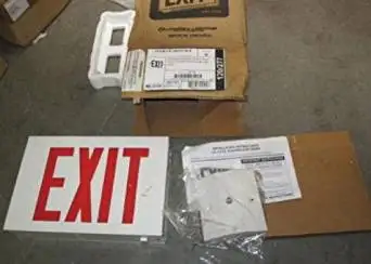 Lithonia Lighting / Acuity LX-S-W-3-R-120/277-EL-N Titan LX Series Exit Signs 120/277 Volt AC White Red Letter