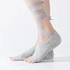 Black open foot ballet yoga open toe socks cotton knitted for woman
